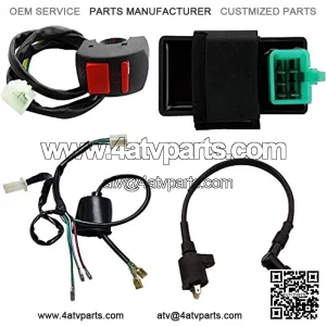 Wire Loom CDI Ignition Coil Kill switch for 50cc 110cc 125cc Dirt Pit Bike ATV
