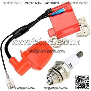 Bobina de encendido de carreras roja con buj??a L7T para motor de 2 tiempos 47 cc 49 cc para ni?os Mini Moto Quad ATV 4 ruedas Pocket Dirt Bike Minimoto Chopper Scooter Go Cart