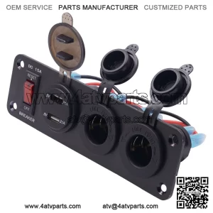 New center console power switch + 2 cigarette lighter holders + 4.2A USB with voltmeter