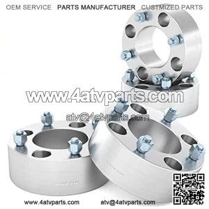 RockTrix - 2 inch ATV Wheel Spacers (4x110, 74mm Bore, 10x1.25 Studs Nuts) Compatible with Honda Yamaha Suzuki Bombardier (Read Listing for Year Model Info) UTV V3 50mm Silver 4pcs