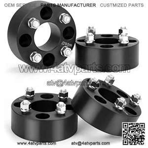 KSP 4x4 to 4x4 Wheel Spacers for Golf Cart, 2" ATV Wheel Spacer Fits for EZ GO EZGO Club Car, 50mm Thick 4x101.6mm Thread Pitch 1/2" x20 Hub bore 62mm, Black 4PCS