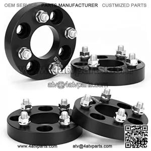 4x4 to 4x4 Wheel Spacers for Golf Cart, 1" ATV Wheel Spacer Fits for EZ GO EZGO Club Car, 25mm Thick 4x101.6mm Thread Pitch 1/2" x20 Hub bore 62mm, Black 4PCS