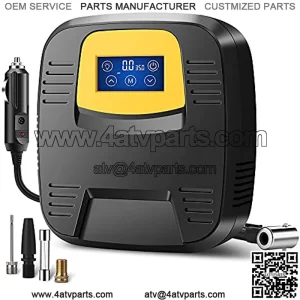 Air Compressor Tire Inflator - Portable DC 12V 120PSI Auto Air Pump - Digital Pressure Gauge, Touchscreen and Emergency LED Light - Car Tire, Bicycle, Basketball and Other Inflatables