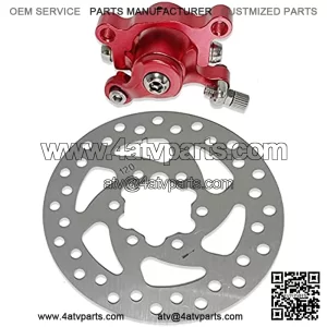 Red Brake Caliper & 120mm(4.72") Disc Rotor Brake for MBX10 MBX11 Moto Rear Mini Bike 47cc 49cc Pocket Bike Goped Scooter Go-Kart Mountain / Sports Bike