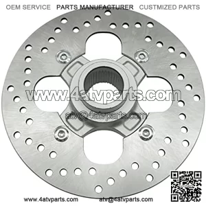 Rear Brake Rotor Disc with Flange Hub Assy for Honda TRX400 Sportrax TRX400EX 99-08 TRX400X 09-14, 43120-HN1-A20 43251-HN1-003