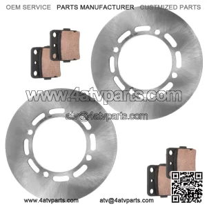 2 Front Brake Disc Rotor w/ Brake Pads fits Yamaha Grizzly 660 YFM660F 2003-2008