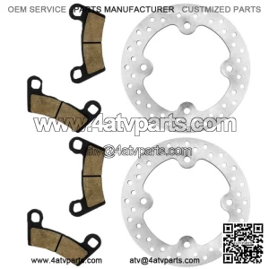 2 Front Brake Disc Rotor And Pads for Polaris RZR 800 EFI 2008 2009 2010-2014