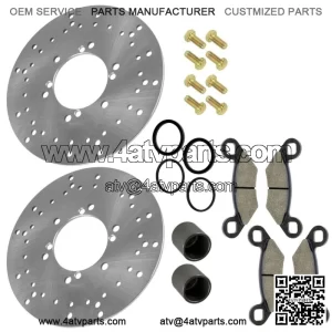 2 Front Brake Discs Pads Pistons Bolt Kit for Polaris Magnum 500 2x4 4x4 2001-02