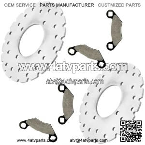 Front Left Right Brake Disc Rotor w/ Pads for Polaris Xplorer 250 4x4 2001 2002