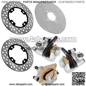 Front Rear Brake Caliper w/ Disc Pad for Yamaha Kodiak 450 YFM450F 4x4 2003 2004