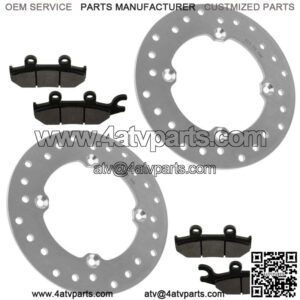 Front L/R Brake Discs with Brake Pads for Can-Am Maverick Max 1000R 2014-2018 (For: Can-Am)