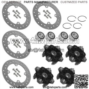 Front & Rear Wheel Hubs & Brake Disc Kit For CanAm Defender HD10 2018 2019