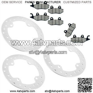 Front and Rear Brake Rotor Disc w/ Pad For Can-AM Commander 1000 2011- 2016 (For: Can-Am)