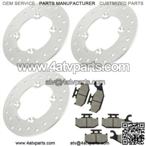 3 Front and Rear Brake Disc Rotor W/ Pad Fits Can-Am Outlander 400 2x4 2004-2005
