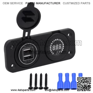 Center console 4.2A with aperture dual USB blue +12V color screen voltmeter