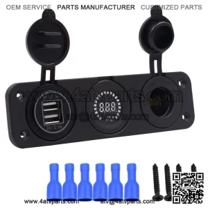 Center console 4.2A with aperture dual USB red + color screen voltmeter 12V + 12V seat with light