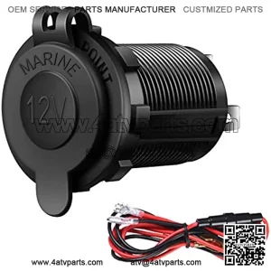 Cigarette Lighter Socket Car Marine Motorcycle ATV RV Lighter SockeOutlet Socket Receptacle 12V Waterproof Plug by ZHSMS