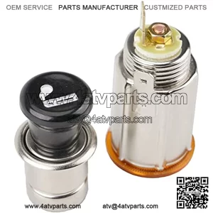 12V Vehicle Eject Button Cigarette Lighter Element Socket Plug Socket Assembly Set for Car Truck Boat Tractor Motorcycle RV ATV Golf Cart
