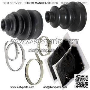 Front Axle Inner Outer CV Boot Kit for Yamaha Kodiak 400 YFM400FW 4X4 1993-1998