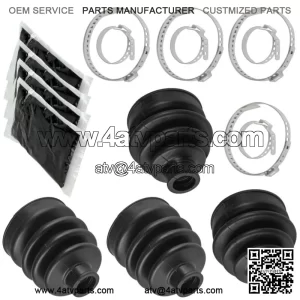 2 Front Axle Inner Outer CV Boot Kit for Kawasaki Bayou 300 KLF300C 4X4 1998-04