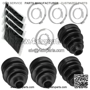 2 Rear Axle Inner Outer CV Boot Kit for Yamaha 660 YXR660F 4X4 2004