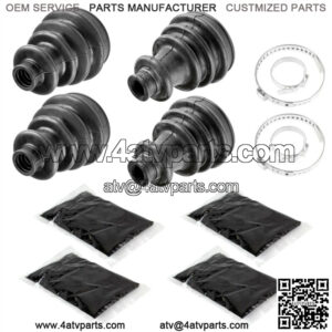 2 Front Axle Inner Outer CV Boot Kit fits Polaris Ranger 500 2x4 4x4 2006 2007