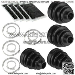 2 Rear Axle Inner Outer CV Boot Kit for Yamaha Grizzly 660 YFM660F 4X4 2002-2008