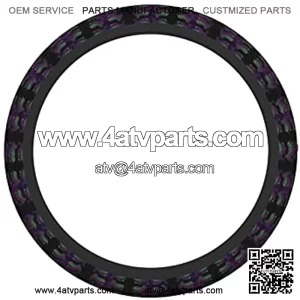Retro Snowmobile Show Pattern Steering Wheel Cover, Breathable, Anti-Slip, Odorless, Warm in Winter and Cool in Summer, Universal 15 Inches