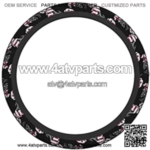 Snowmobile Us Flag Universal 15 Inch Steering Wheel Covers With Cloth For Men'S Women'S Fit For Suvs,Sedans,Cars,Vans