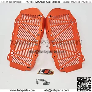 Engineering Billet Radiator Guards Compatible for 2016-2021 KTM/Husqvarna Custom Colors (Orange)