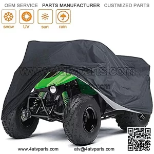ATV Cover - Waterproof Windproof Quad Bike ATC 4 Wheeler Cover, All Weather Outdoor UV-Resistant ATV Covers, Suitable for Kawasaki Yamaha Suzuki Honda Polaris Black (103x43x47 inches)