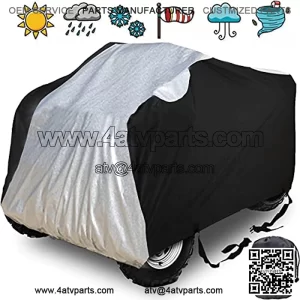 ATV Cover 420D Waterproof Oxford Fabric, Quad ATV Outdoor Storage Cover XL 4 Wheeler Cover fit Polaris Yamaha Can-Am Suzuki Kawasaki, All-Weather Protection ATV Cover