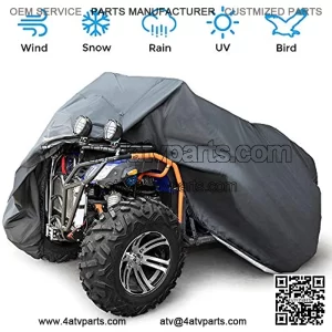 Four Wheeler Cover, ATV Cover Waterproof Outdoor Storage, 4 Wheeler Cover Compatible with Polaris Sportsman 450 500 570 Scramble 850 Fourtrax Foreman Can-Am Outlander, 100'' x 43'' x 47''