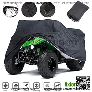 ATV Cover Oxford Cloth, for Polaris Predator Yamaha Raptor Honda TRX Kawasaki KFX Wheel Car Black(57"L x 33"W x 39"H)