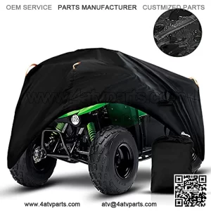 ATV Cover Waterproof Heavy Duty 4 Wheeler Cover Quad Cover All Season Weather Proof Outdoor UV Protection for Polaris Kawasaki Yamaha Suzuki Honda (Black XXLarge)