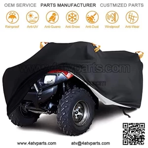 Custom Indoor ATV Cover Universal fit Polaris Sportsman Yamaha Grizzly Wolverine YFZ Honda Sportrax TRX Kawasaki Bayou Wheel Car Black 78.74x37.4x41.73 inch