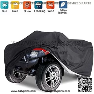 Waterproof ATV Cover with Storage Bag Heavy Duty Black Protects 4 Wheeler from Snow Rain Dust and Sun,88 x 39 x 42 inch