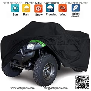210D ATV Cover Waterproof Heavy Duty 4 Wheeler Quad Cover All Weather Protection Compatible with Honda Rancher/Polaris/Yamaha/Suzuki/Can am (86x38x42in,XXL)