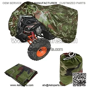 ATV Cover Heavy Duty Polyester Quad Cover Waterproof 4 Wheeler ATC Cover with Outdoor Storage Bag Protects from Rain Snow Dirt Sun Compatible with Polaris Sportsman Yamaha Honda Kawasaki