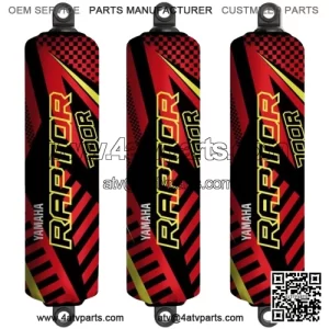 Red Black & Yellow Shock Covers for Yamaha Raptor YFM700 New Model [2025]