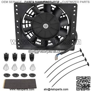 6'' Inch Small Slim Push Pull Electric Cooling Fan 650CFM Radiator OiMount Kit Universal Black