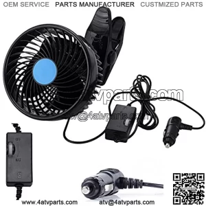 12V 6''Car Cooling Fan Automobile Vehicle Clip Fan Powerful Quiet Ventilation Electric Car Fans with Adjustable Clip & Cigarette Lighter Plug for Car/Vehicle