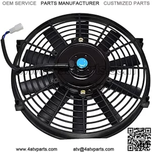 A-Team Performance 150051 Electric Car Radiator Cooling Fan Transmission Auto Cooler High Performance 850 CFM 12V Reversible Flat 10 Blades Black 10 Inches