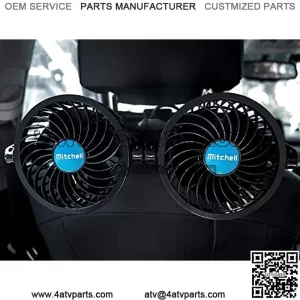 Electric Car Fans for Rear Seat Passenger Portable Car Seat Fan, 4 Inches 12V Headrest 360?? Rotatable Backseat Car Cooling Air Fan with Cigarette Lighter Plug for Vehicles, SUV, RV, Boat