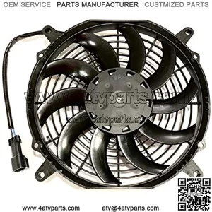 30100628B Trans/Air 2160116 10'' Puller Fan 12 Volt High Performance Curved Blades 802 cfm w 8 mounting Brackets VA11A-AP7/C/T-57A