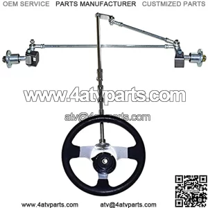 640mm Front Steering Gear Rack Joint Tie Rod & Wheel Assembly 168cc Go Kart UTV ATV