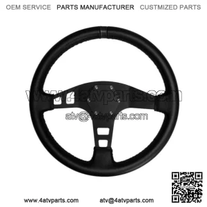 PRP Flat Leather Steering Wheel Black Stripe For Polaris RZR/Can-Am Maverick