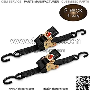 Mall 2 Quick n Easy Retractable - 2 Inch x 6 Ft - Tight & Secure Trailer Cargo Tie Downs for Boats, ATVs, Motorcycles - 4,000 lbs Break Strength
