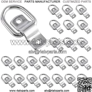 24 Pack D Ring Anchor 1/4" Trailer Cargo Tie Down Ring Anchor for Floor Trucks RV Campers Vans ATV SUV Boats Motorcycles, Heavy Duty Tie Down Ring with Mounting Bracket