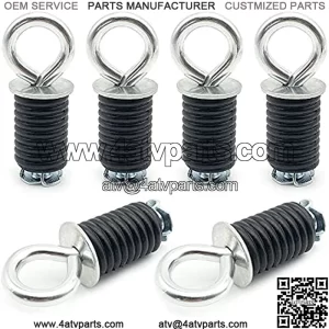 ATV Anchors Lock and Ride Tie Downs Compatible with Polaris RZR, Sportsman and Ace 6 Pack Black